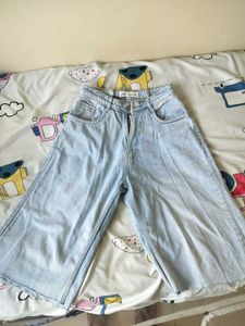 Light Wash Wide Leg jorts