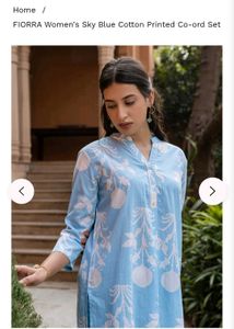 Trending chinese collar, fabric blue Kurti