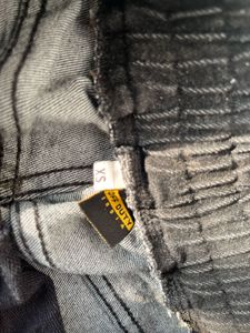Striped Black half denim Joggers