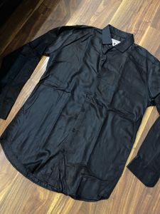 Men’s Black Satin Shirt