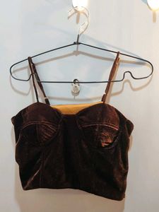Velvet Bustier Crop Top