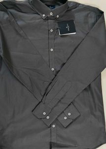 Men's Grey Button-Down Shirt