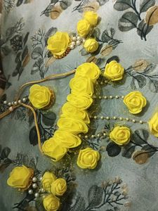 Yellow Rose Floral Jewellery Set