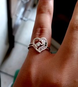Heartshape Ring Pure Silver (wt:1.63gm)
