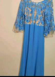 Blue🔵 Embroidry Gown Dress For 34 Bust