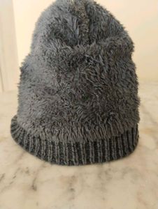 Grey Knit Beanie Hat