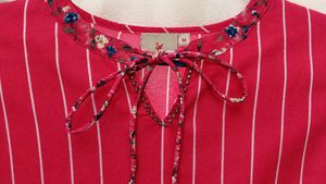 🌸 Pretty Rose Pink Kurta Top | Striped Pattern |