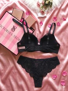 h&amp;m Black Lace Bra &amp; Panty Set
