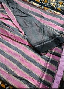 Beautiful Blue &amp; Pink Striped Saree