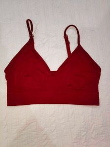 Red Sports Bra Crop Top