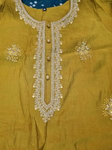 Embroidered Yellow Kurta