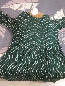 Green Bandhani Print Kurti