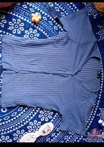 HnM Ribbed Button-Up Crop Top
