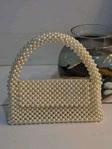 Elegant Pearl Beaded Clutch Bag