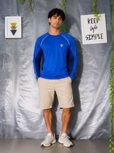 Blue Long Sleeve Athletic T-Shirt