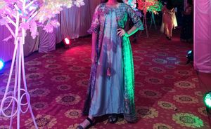 Elegant Mint Green Kurta with Printed Jacket