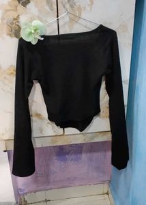 Corset Black Long Sleeve Top