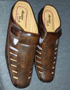 Azzaro Brown Synthetic Leather Velcro Casual