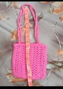 Handmade Knitted Pink Bag