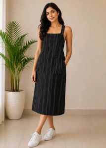 Stylish Black Striped Sleeveless
