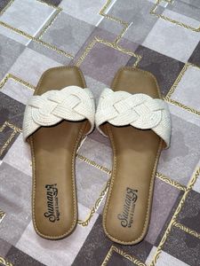 Brand New Cream Braided Flats