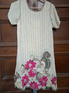 Handwork Threadwork Georgette Kurti