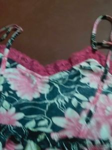 Floral Printed Night Dress