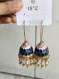 Elegant Blue Jhumka Earrings