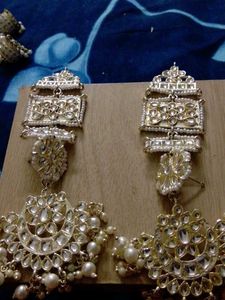 Elegant Pearl &amp; Stone Dangle Earrings