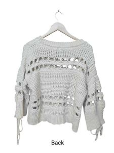 ZARA Open Knit Sweater – Size S – Ecru