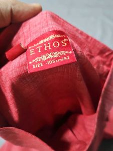 Red Textured Kurta