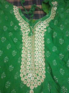 Green Embroidered Kurta