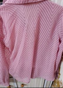 Chic Pink Chevron Textured Top