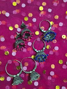 3 Jhumka Earrings Set for nauratri