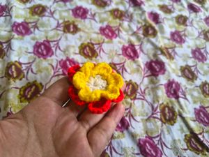 Handmade Crochet Flower Hair Clip