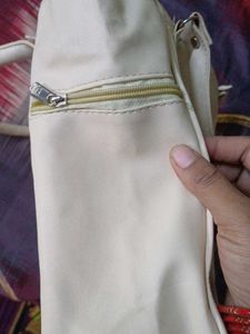 Cream Quilted Tote Bag