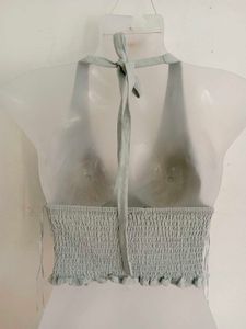 Smocked Halter Neck Crop Top