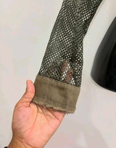 Unique Mesh Panel Cropped Jacket