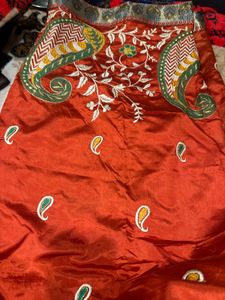 Elegant Orange Banarsi Silk Saree