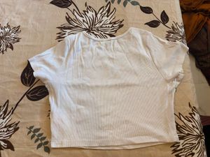 White Striped Crop Top