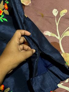 Navy Blue Embroidered choli