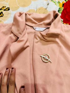 Chic Pink Double-Breasted Blazer co ord ser