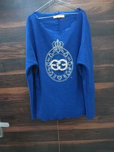 Women Blue Top Beautiful Colour And Embroidery