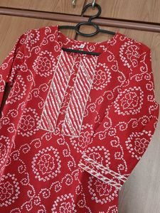 Bandhani Print "Yufta" Cotton Kurta Set