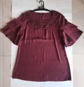 Cutout Neckline Blouse