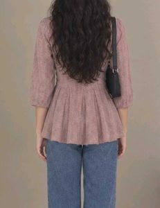 Pleated Peplum Top