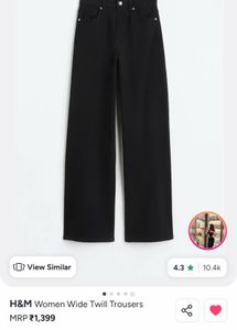 H&amp;M Black Wide-Leg Pants
