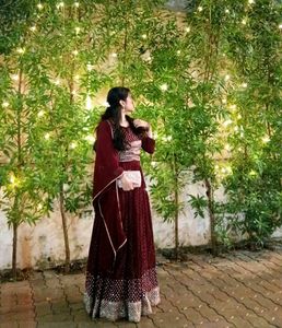 Elegant Maroon Lehenga Choli