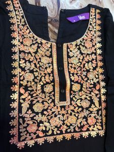 Black woolen kurta