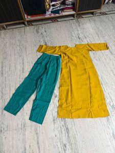 Yellow Embroidered Kurta